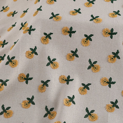 3D Flower Embroidery Fabric, for Dresses, 49 in Wide - White Flower