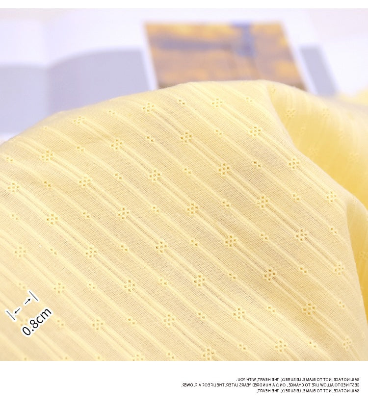 Cotton Jacquard Embroidery Fabric, Palace Floral for Dresses - Goose Yellow Pattern C
