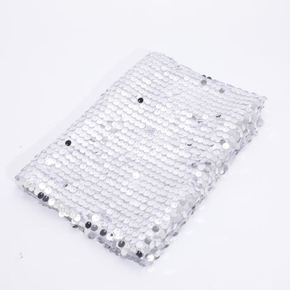 Heavy Sequin Fabric, 9mm Dense, 51 in Wide - Silver