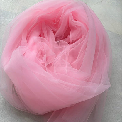 Lightweight Sheer Polyester Tulle Fabric, Soft Netting - Light Pink