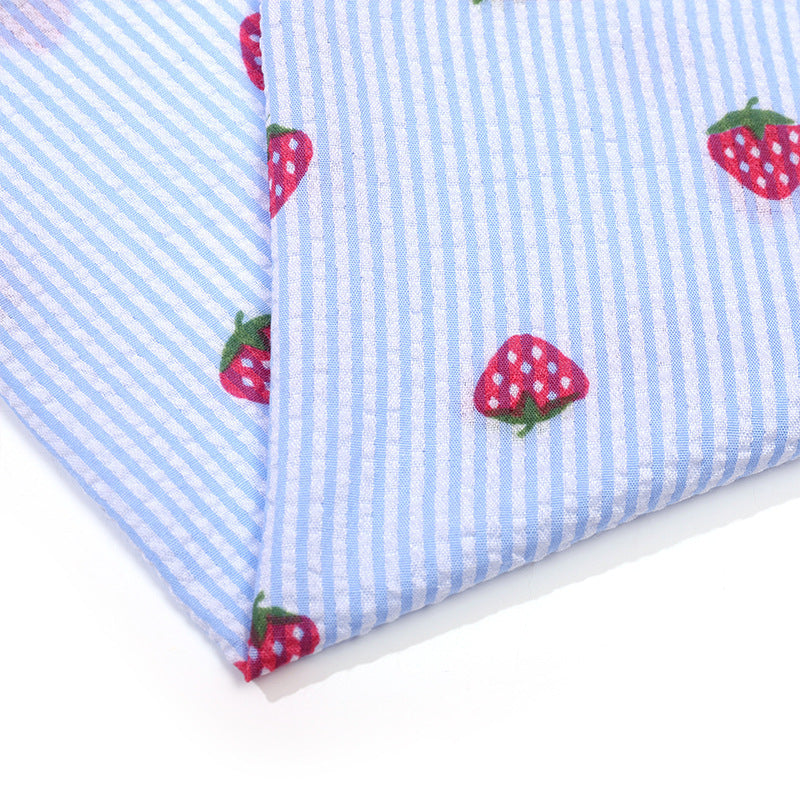 Strawberry Seersucker Fabric By The Yard | 3 Colors, 57" Wide for Children's Wear & Summer Dresses