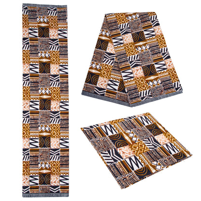 African Wax Print Fabric, Geometric Motif Polyester (FP6640)