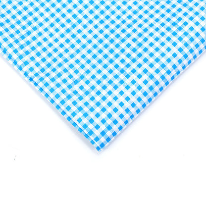 Check Polyester Fabric - Bags & Craft by the Yard - Blue