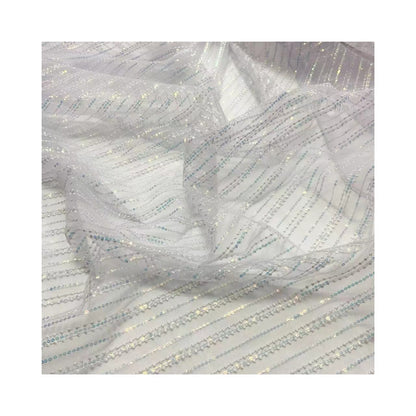 Sequin Mesh Fabric, Iridescent Stripe, 53 in Wide