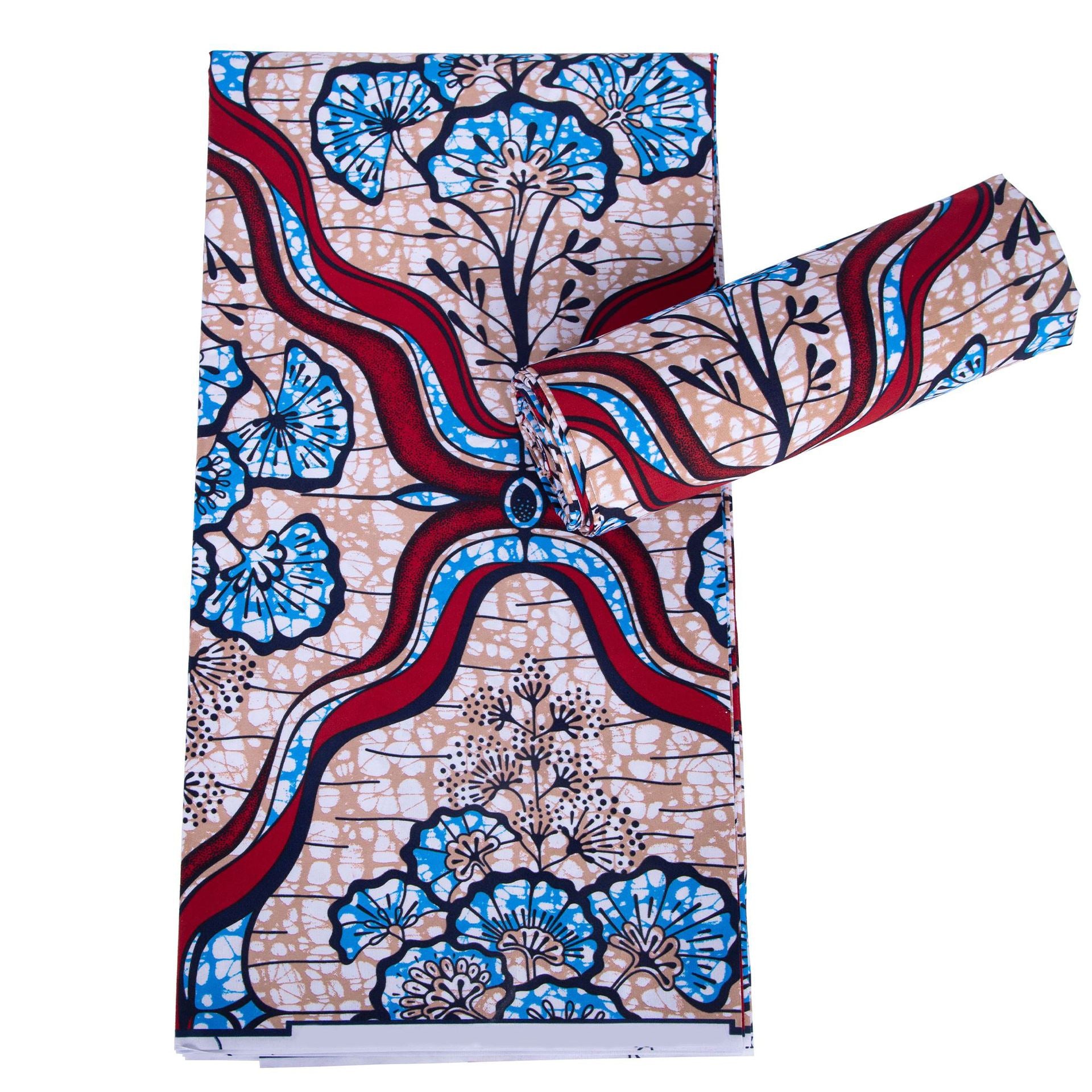 Ankara Polyester Wax Print Fabric, Double-Sided (6 Prints) - fp6679