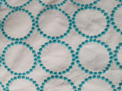 Embroidered Linen Cotton Fabric, Heavy 14oz, 47 in Wide