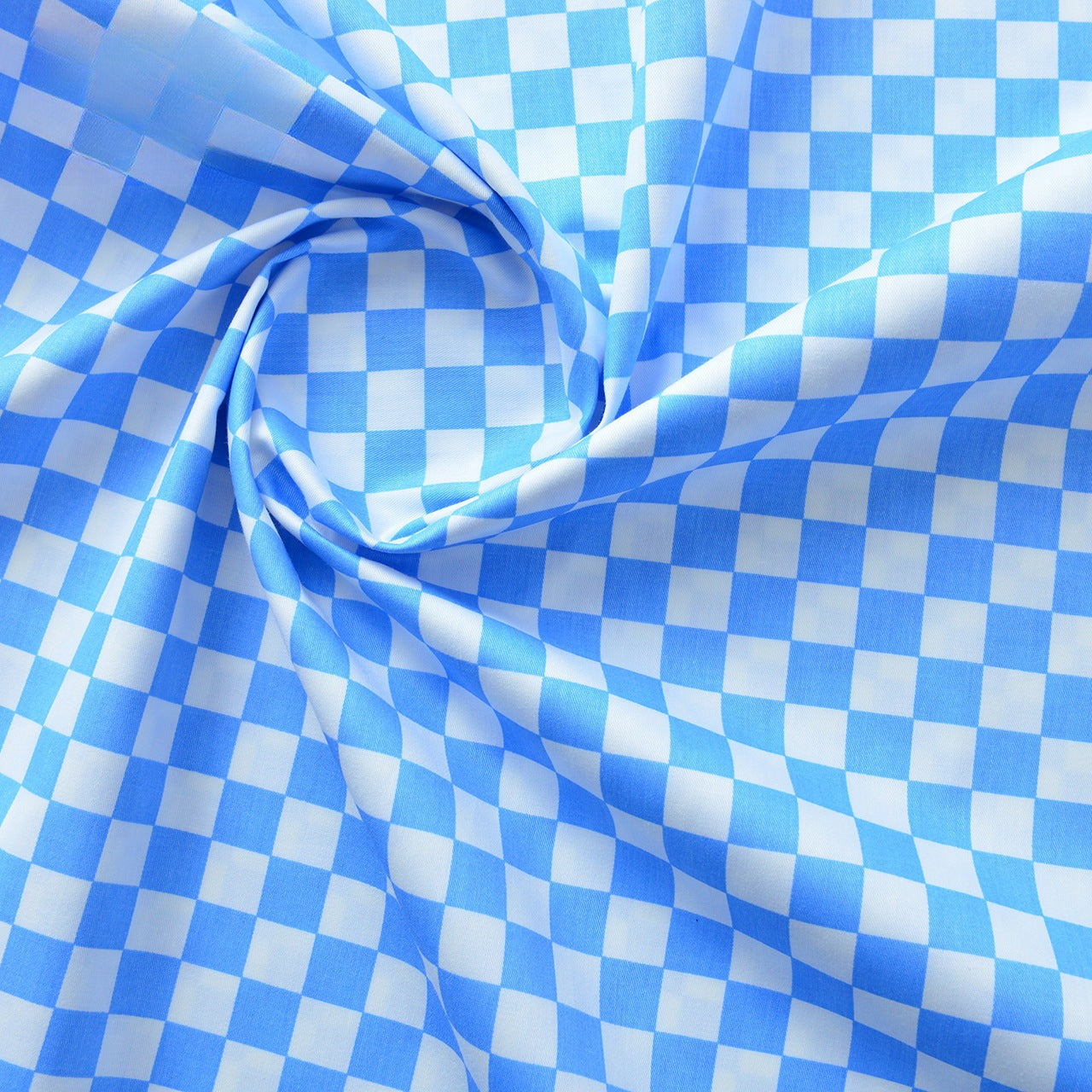 Plaid Cotton Fabric, Gingham Check Cloth for DIY & Bedding - Blue