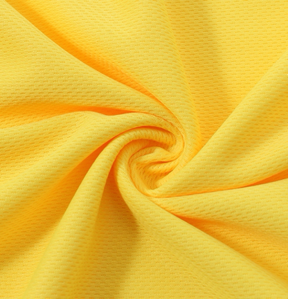 Moisture-Wicking Birdseye Polyester Knit Fabric, 4-Way Stretch - Yellow