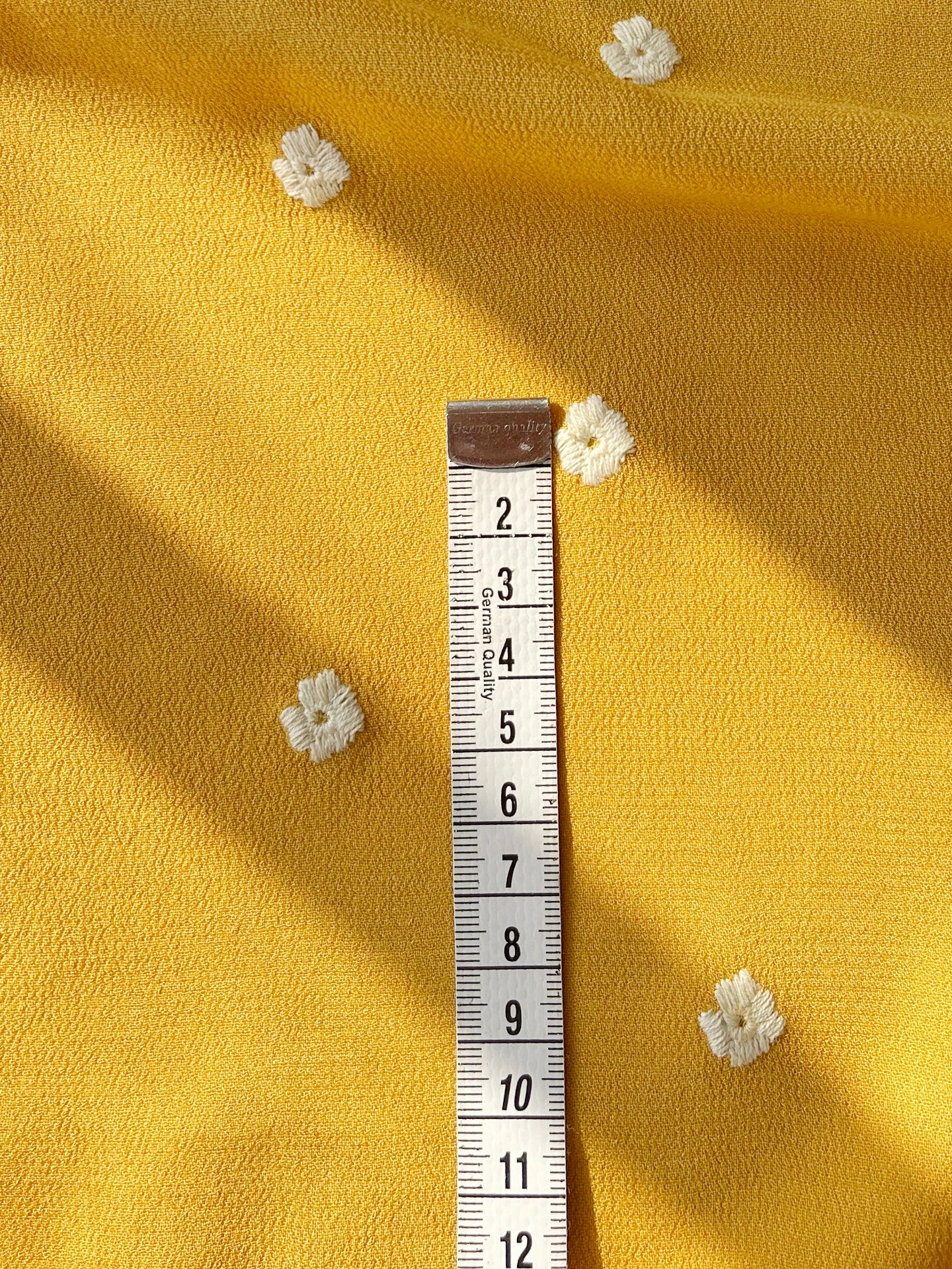 Light Yellow Embroidered Cotton Fabric for Shirts, Dresses & Scarves
