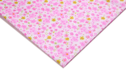 Polyester Butterfly Floral Fabric, for Bags & Picnic Crafts - Pink