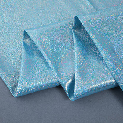 Silver Foil Stretch Stage Fabric, for Live Stream & Stage - Sky Blue