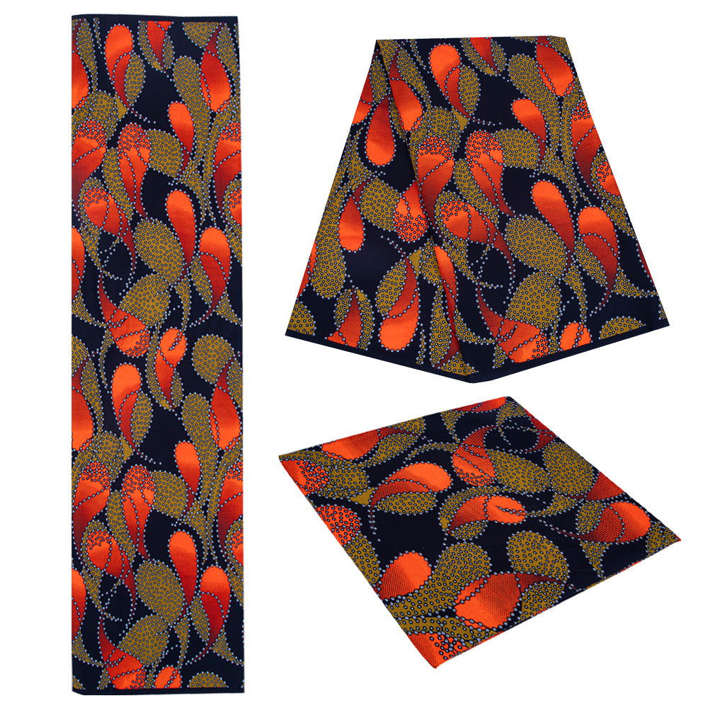 African Wax Print Fabric, Double-Sided Polyester (5 Prints) - fp6624