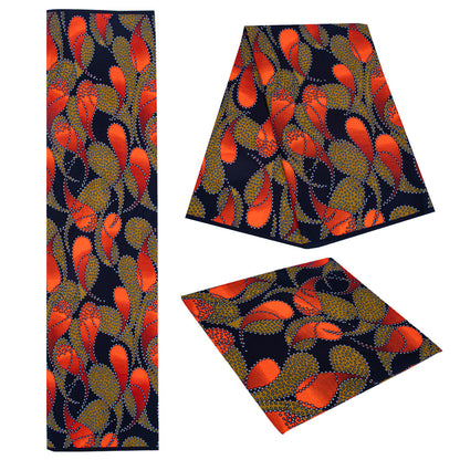 African Wax Print Fabric, Double-Sided Polyester (5 Prints) - fp6624