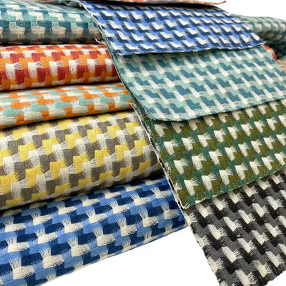 Houndstooth Polyester Fabric, Classic Check Cloth for Sofa & DIY
