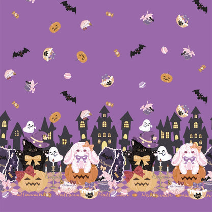 Halloween Lolita Print Fabric, Cotton Blend for Kids DIY Costumes