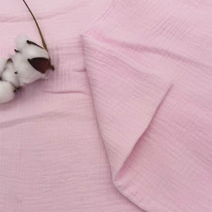 Double-Layer Cotton Gauze Fabric, Soft Crinkle Woven for Loungewear - Light Pink 8#