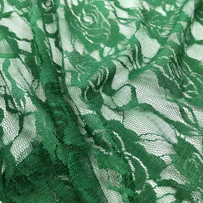 Rose Lace Fabric, Sheer Stretch Net for Weddings & Decor
