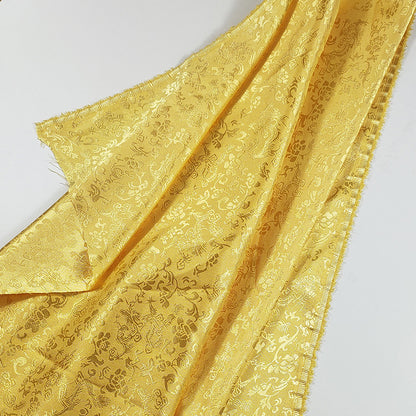 All-Over Dragon Satin Fabric By The Yard | 17 Colors, 47" Wide for Hanfu & Home Decor - Gold
