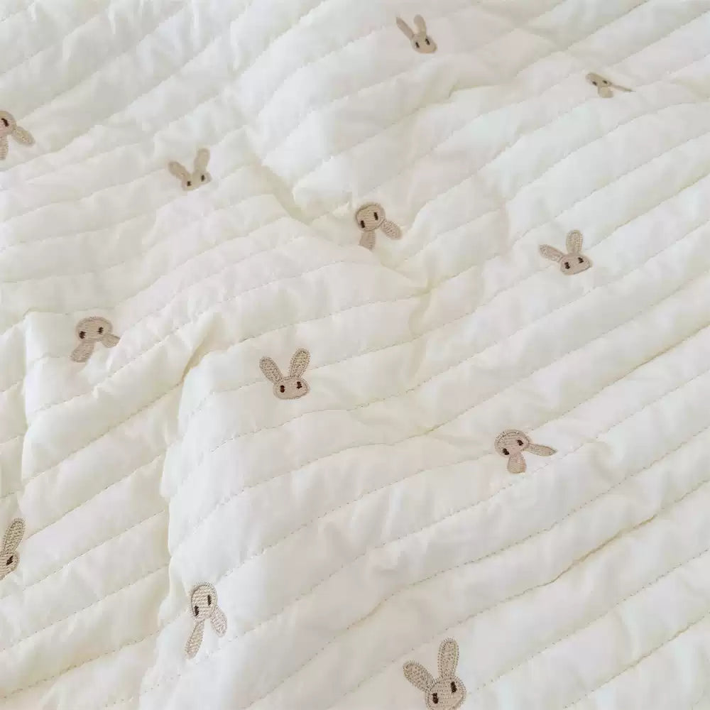 Quilted Polyester Bunny Fabric, for Toys & Bibs
