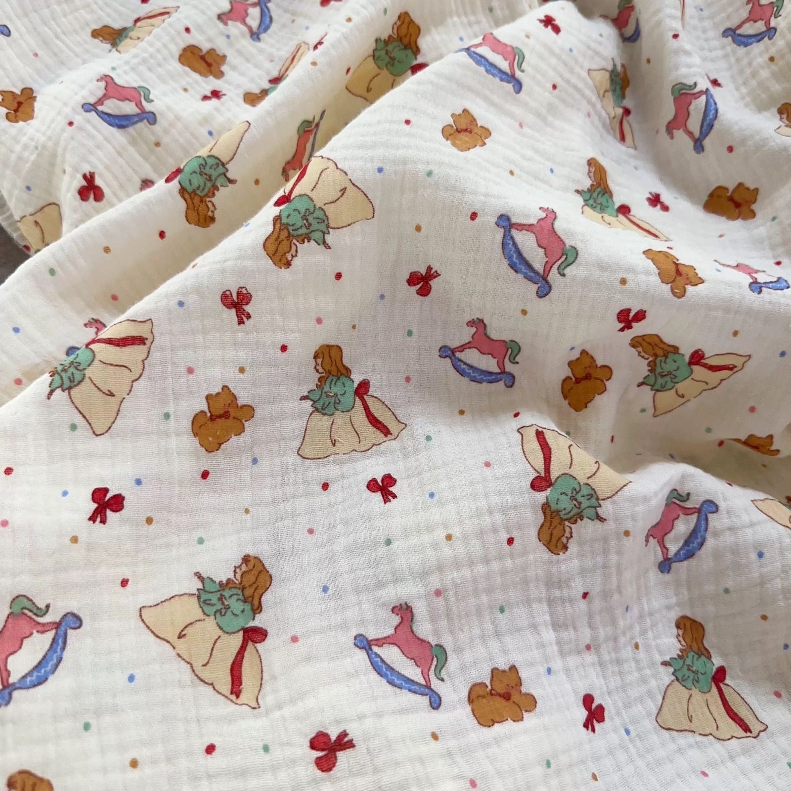 Double Gauze Cotton Fabric - Crinkle Texture Apparel & Craft by the Yard - Runaway Princess