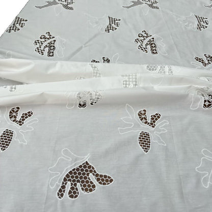 100% Cotton Embroidered Fabric, 200 g/m², 140 cm Wide, for Shirts, Jackets & Craft