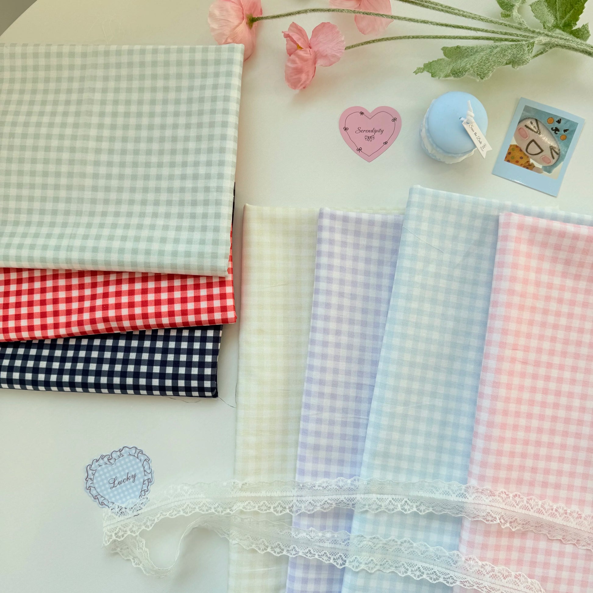 Cotton Gingham Fabric, Fine Mini Check, for Tablecloths, Dollwear & Scrunchies