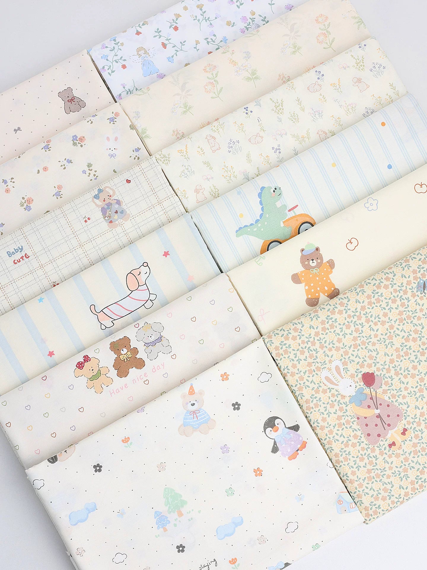 Class A Baby Cotton Fabric, Adorable Prints, for Babywear, Quilts & Bedding