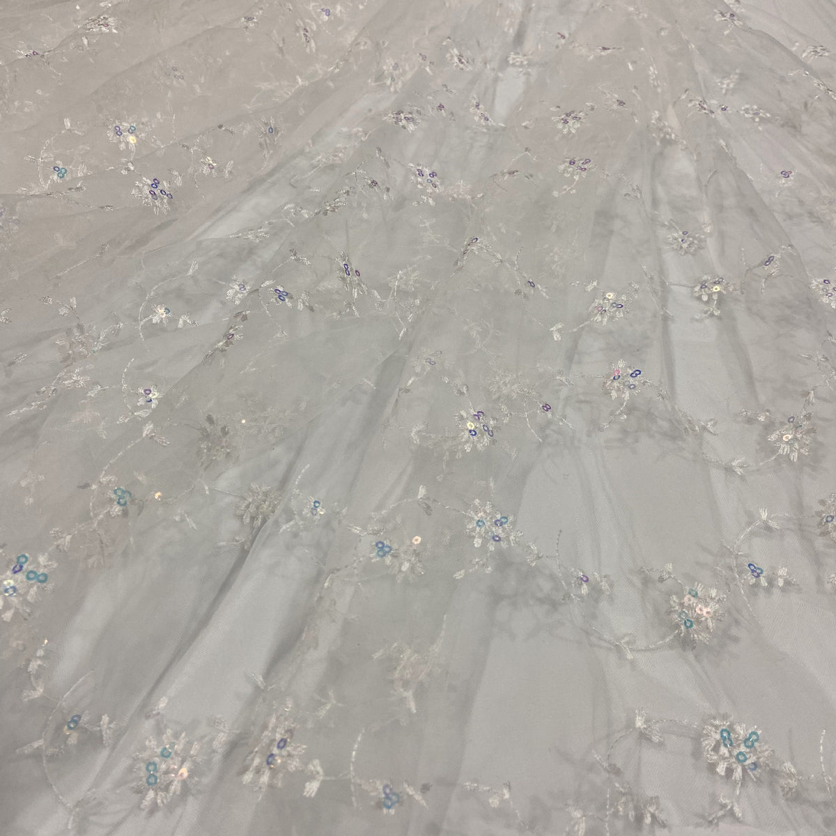 Embroidered Sequin Mesh, Floral, 51 in Wide