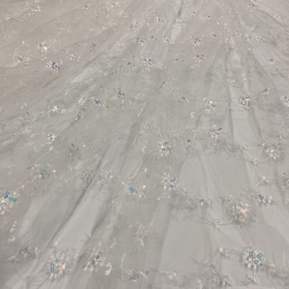 Embroidered Sequin Mesh, Floral, 51 in Wide