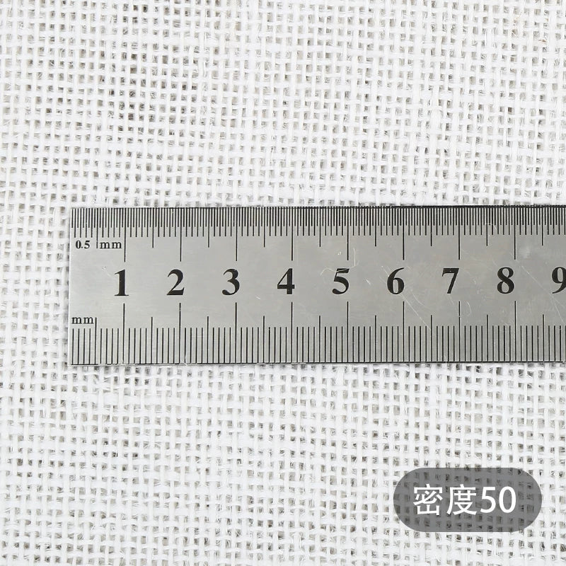 Thick Jute Burlap Fabric for Decor Backdrops, Tablecloths & DIY Crafts - White Density 50
