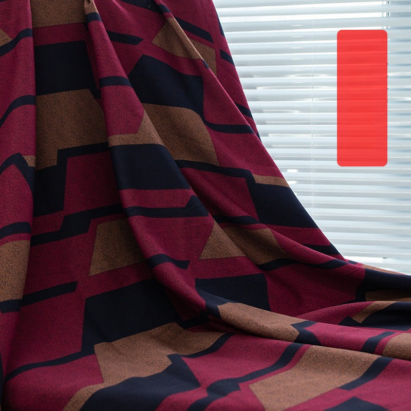 Printed Bonded Fleece-Back Fabric, Warm Corn-Grid Cloth for Jackets & Home - Red Western Check