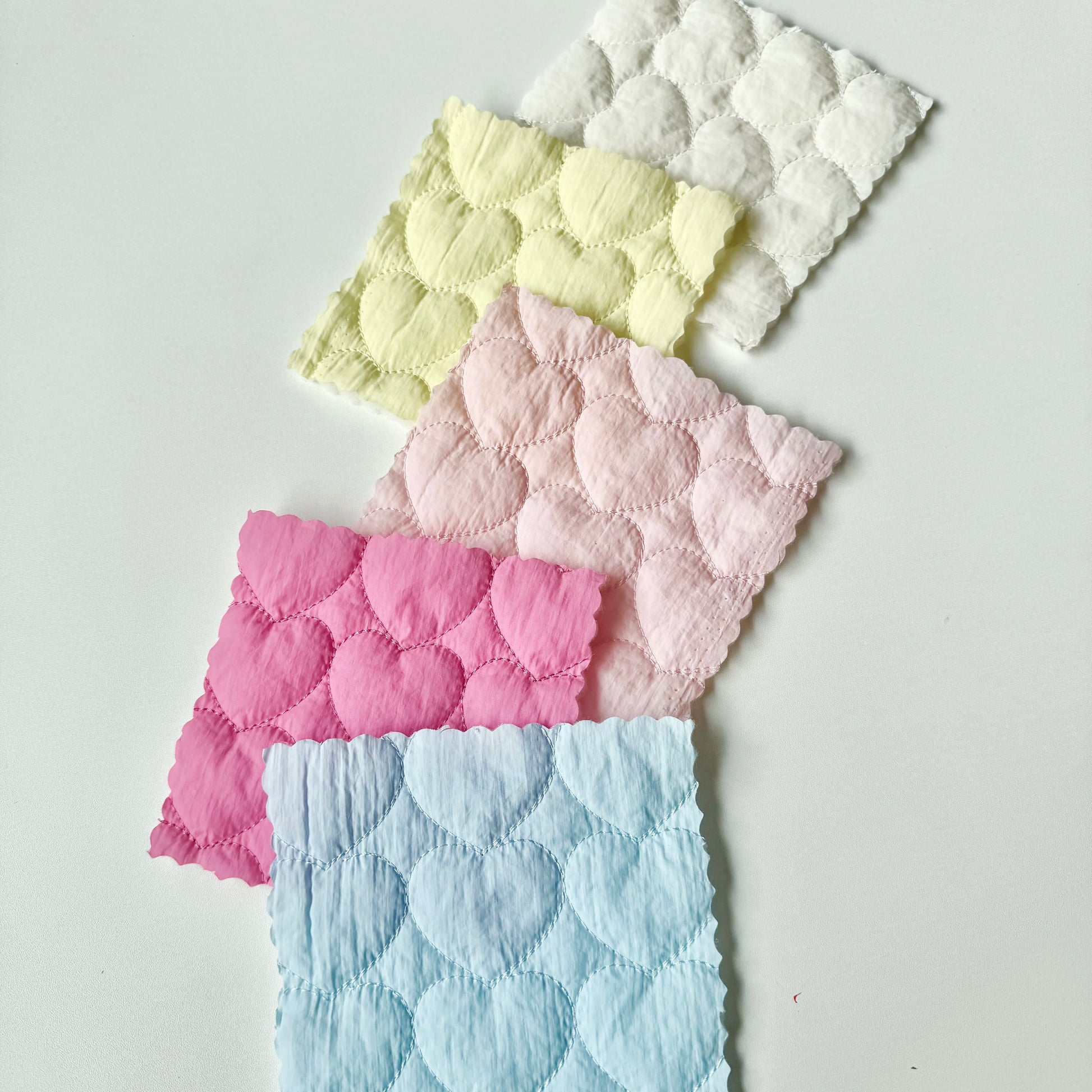 Nylon Quilted Puffer Fabric, Candy Hearts, for Coats, Bags & Cushions