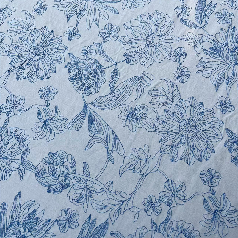 60s Combed Cotton Printed Fabric, 150 g/m², 135 cm Wide, for Shirts, Dresses & Craft