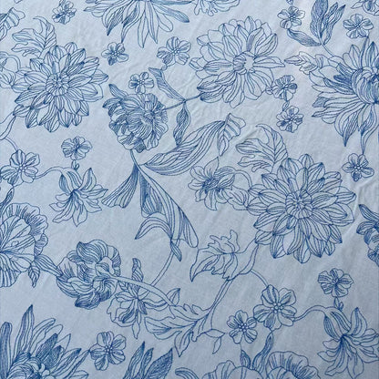 60s Combed Cotton Printed Fabric, 150 g/m², 135 cm Wide, for Shirts, Dresses & Craft