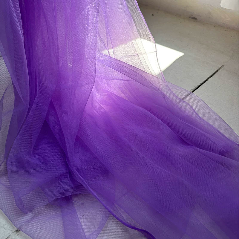 Lightweight Sheer Polyester Tulle Fabric, Soft Netting - Violet