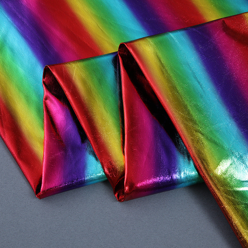 Holographic Stretch Stage Fabric, for Costumes & Backdrops - Stretch Rainbow