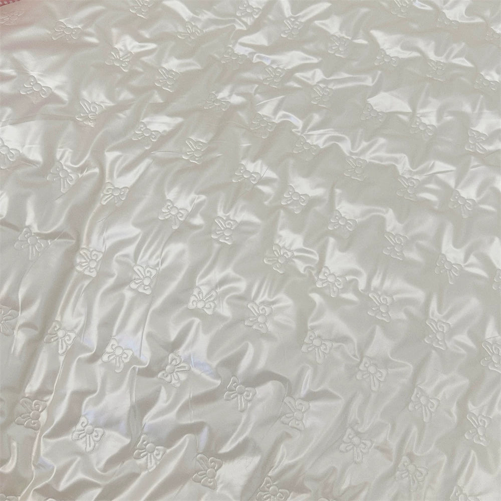 Quilted PU Leather Bow Fabric, for Bags & Vests - PU Bow Beige