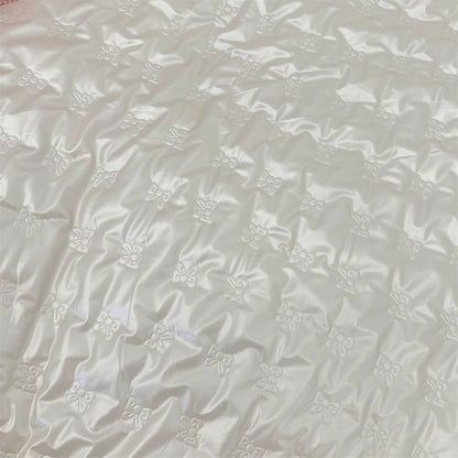Quilted PU Leather Bow Fabric, for Bags & Vests - PU Bow Beige