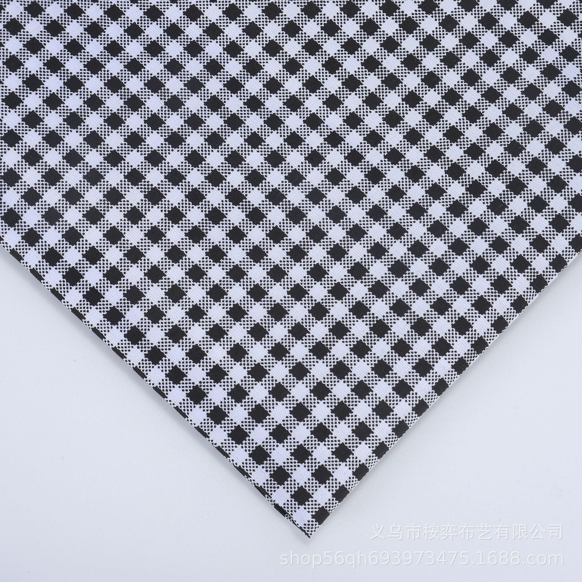 Check Polyester Fabric - Bags & Craft by the Yard - Black
