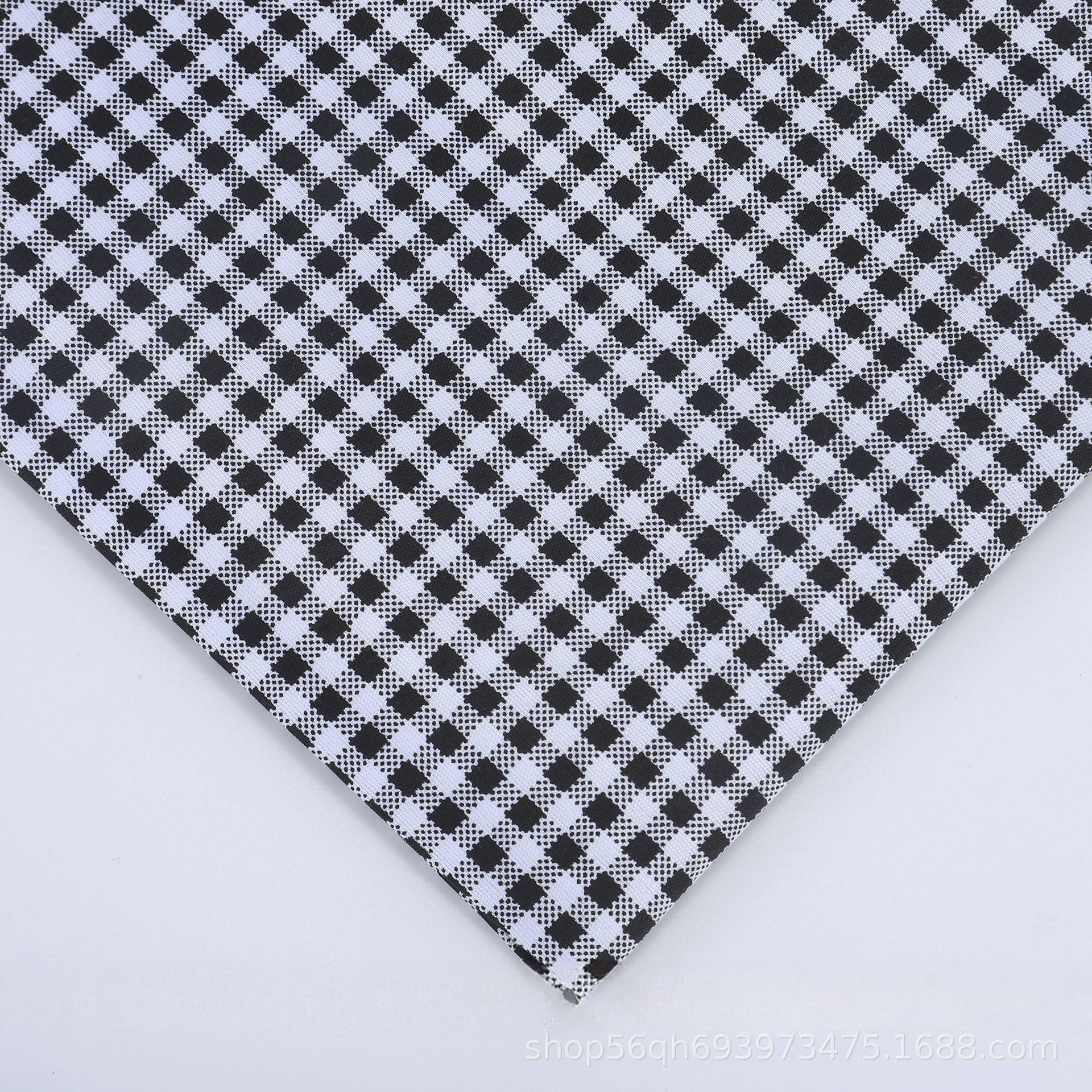 Mini Grid Polyester Fabric, Small Plaid Cloth for Shirts & Curtains - Black