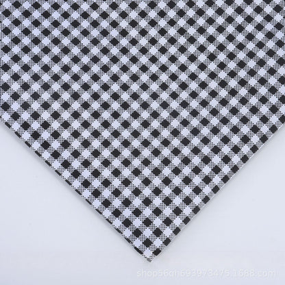 Mini Grid Polyester Fabric, Small Plaid Cloth for Shirts & Curtains - Black