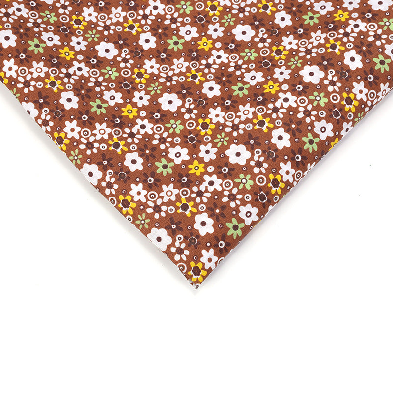 Floral Polyester Fabric, Simple Print Cloth for Shirts & Curtains - Coffee