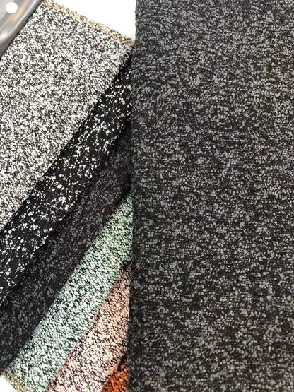 Boucle Loop-Yarn Polyester Fabric, Textured Solid Cloth for Upholstery & DIY - Charcoal Grey