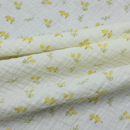 Cotton Double Gauze Fabric, Small Floral & Bow Prints (6)