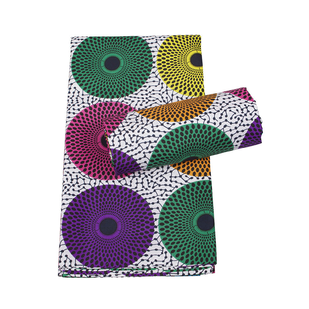 African Wax Print Fabric, Geometric Double-Sided Polyester (9 Prints)