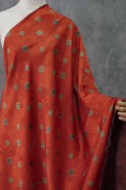 Floral Acetate Blend Fabric - Dress Apparel by the Yard - Red