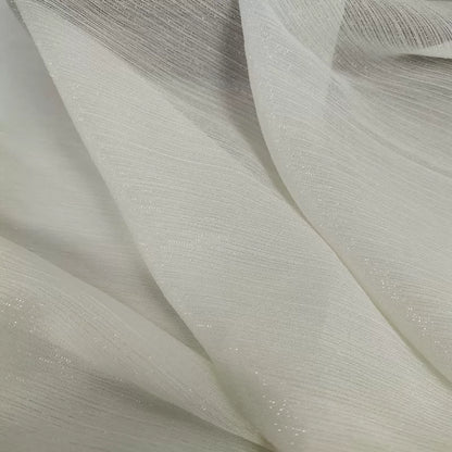 Crinkle Chiffon Fabric with Metallic Shimmer for Hanfu, Dresses & Curtains - Apricot