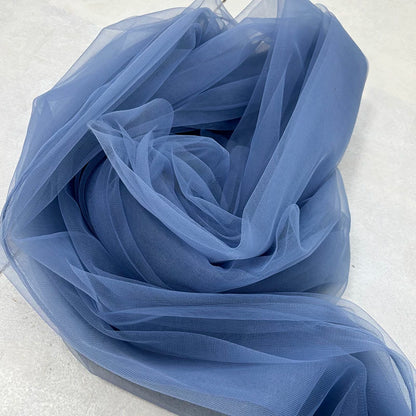 Lightweight Sheer Polyester Tulle Fabric, Soft Netting - Dusty Blue
