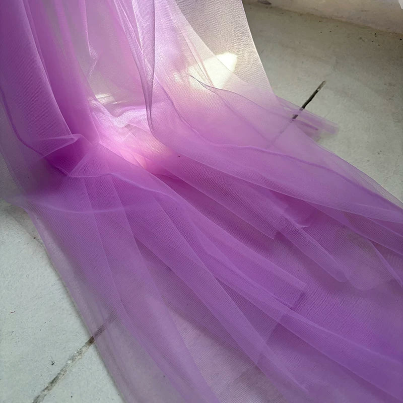 Lightweight Sheer Polyester Tulle Fabric, Soft Netting - Orchid
