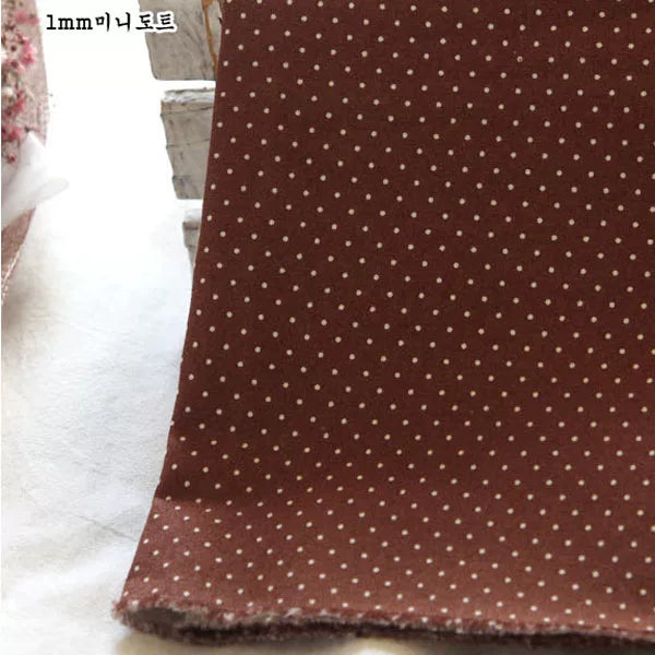 Cotton Linen Check Fabric, for Curtains & Cushions - Polka Dot